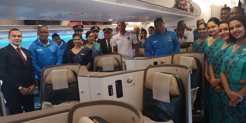 SriLankan Airlines flies West Indies Cricket team